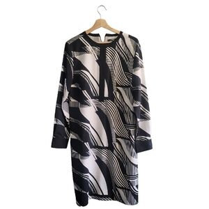 LAUREN RAPLH LAUREN Abstract Print Long Sleeve Sheath Dress Size 12